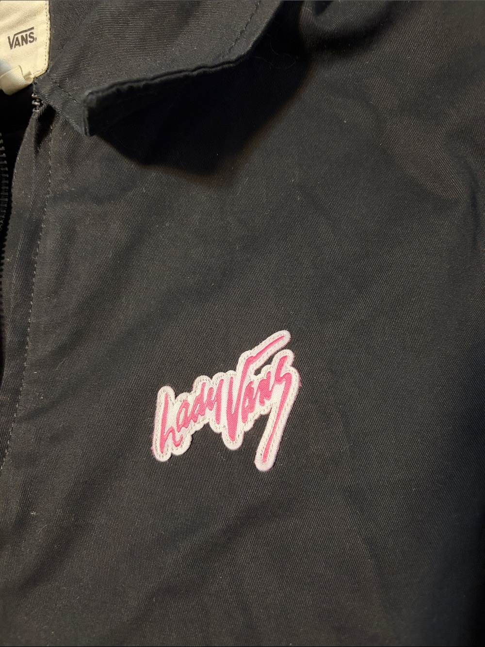 Vans Black Utility Jacket with Pink Script Logo - Picture 5 of 8